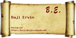 Baji Ervin névjegykártya